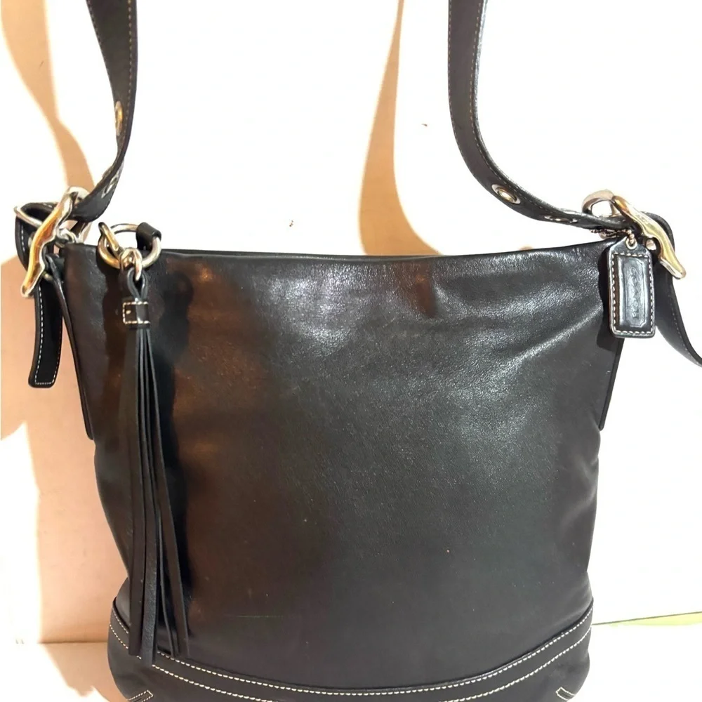 Coach vintage Black Leather crossbody Bag